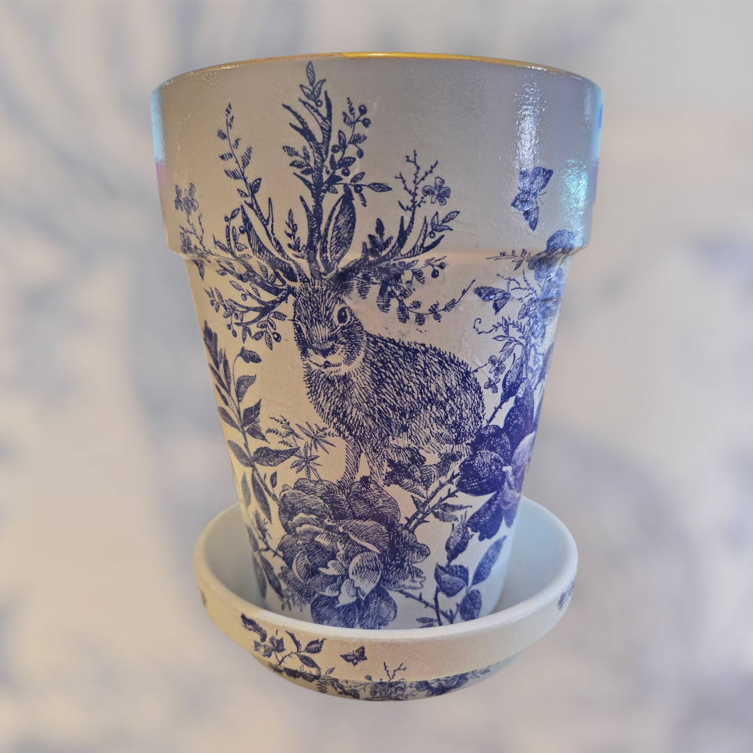 Wilson Planter Blue Bunny with Foliage