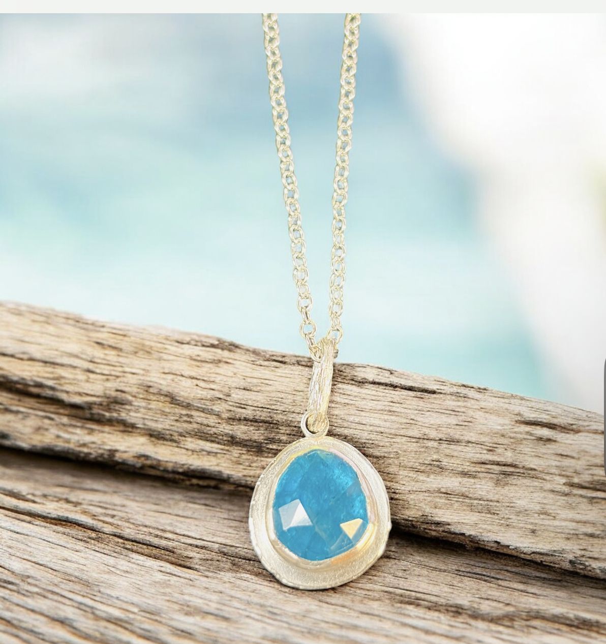 Keleher Necklace Neon Apatite Cabochon