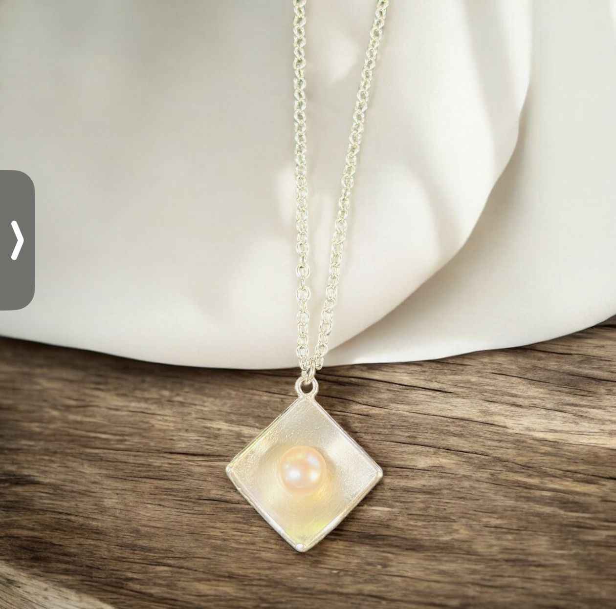 Keleher Necklace Diamond Shaped Sterling with Freshwater Pearl