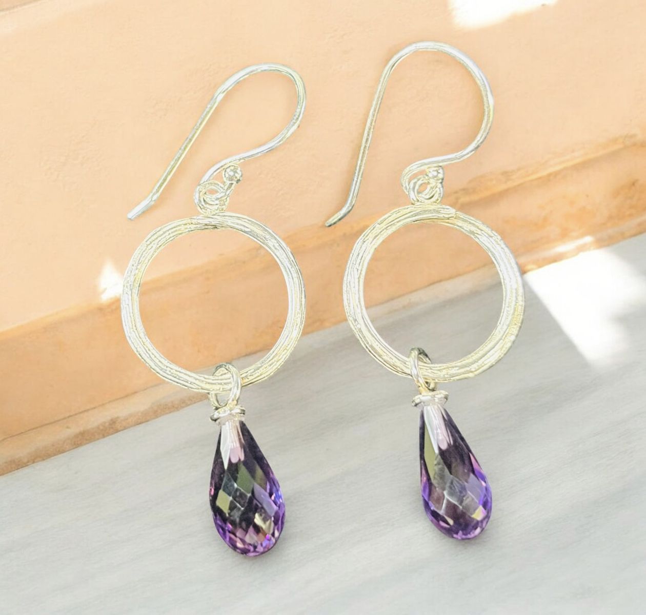 Keleher Earring SS Circle with Amethyst