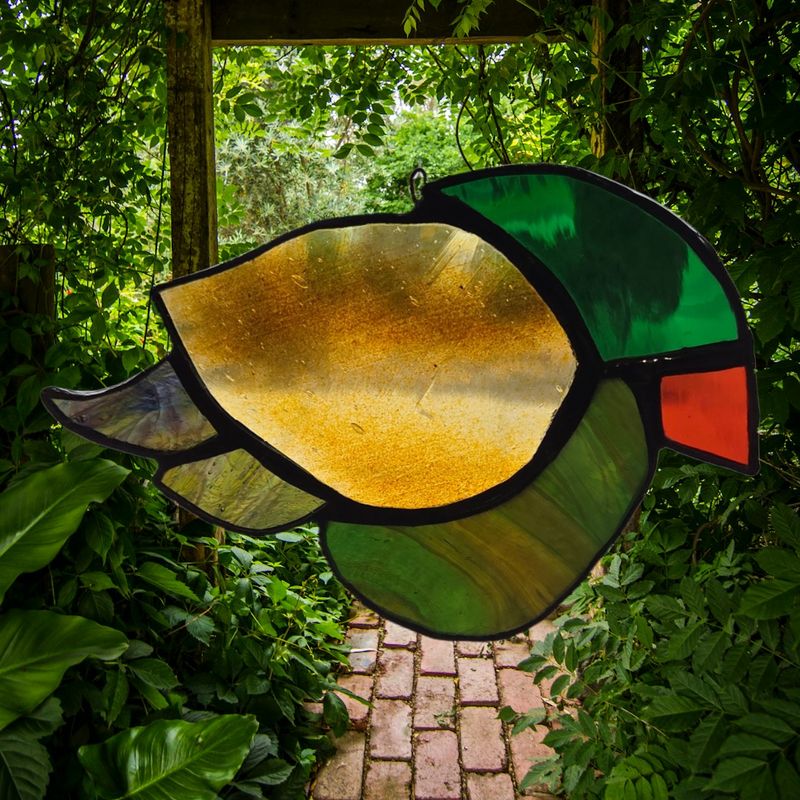 Yannie Stained Glass "Puffy" Bird