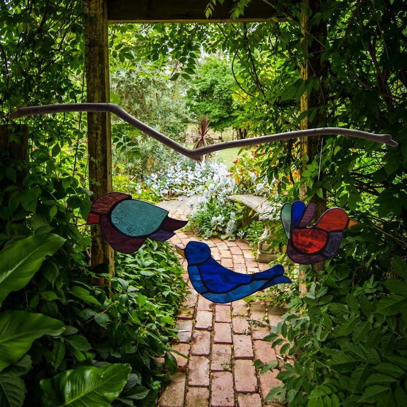 Yannie Stained Glass "Puffy" Bird Mobile