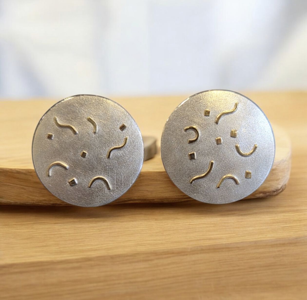 Sznajderman Earring "Confetti" Circle Stud 1"