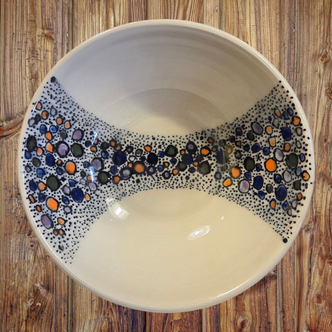 Johnson Bowl Medium with Colored Dots