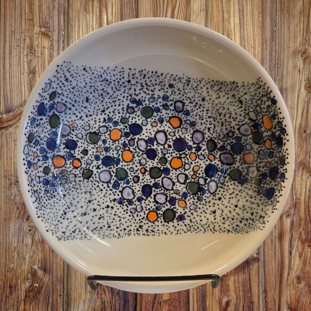 Johnson Bowl Shallow with Colored Dots