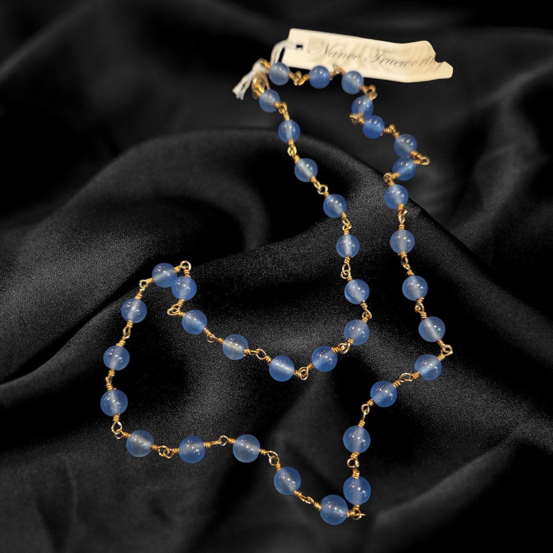 Trueworthy Necklace Rosary Style Blue Quartz