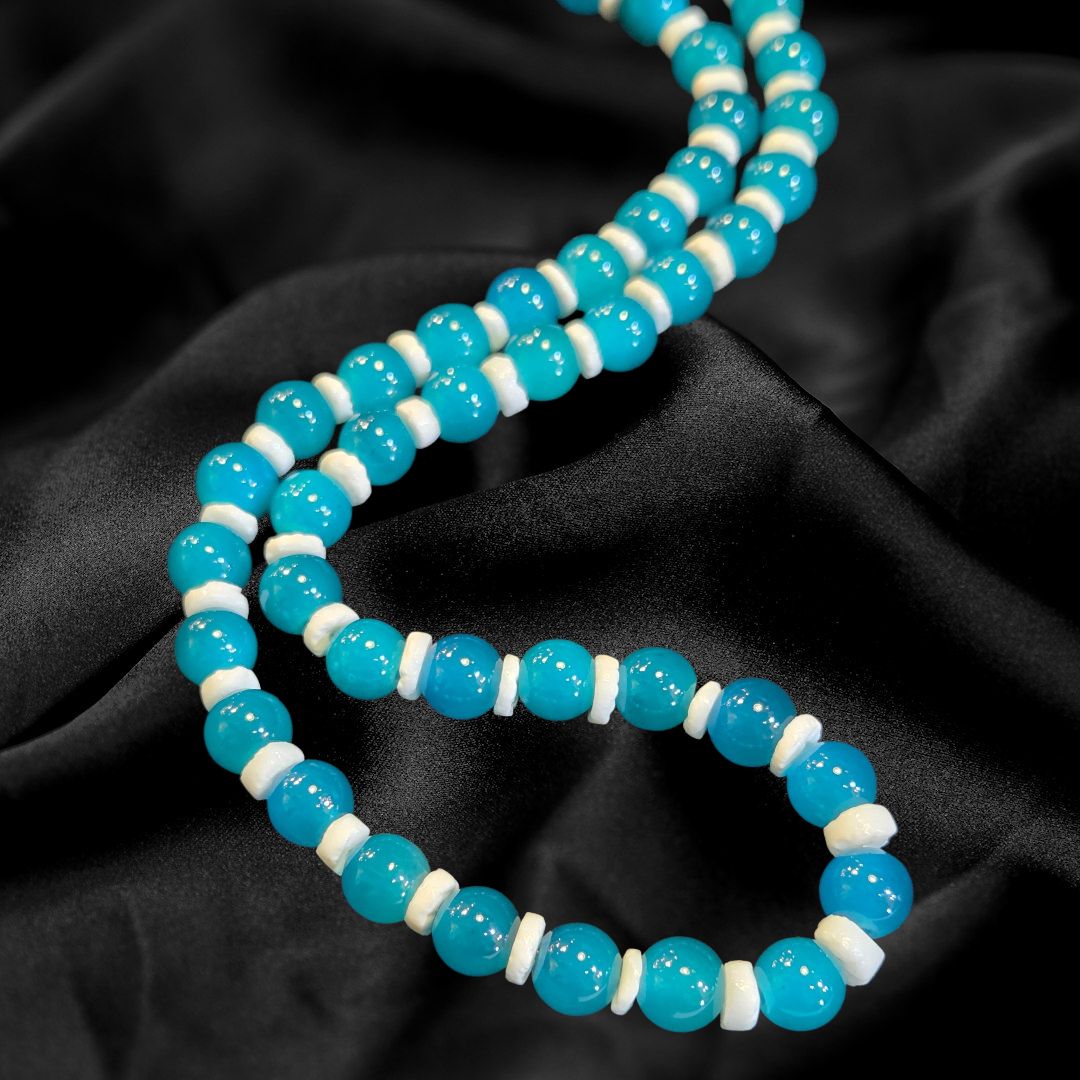 Duyssen Necklace Dyed Blue Jade and Shell