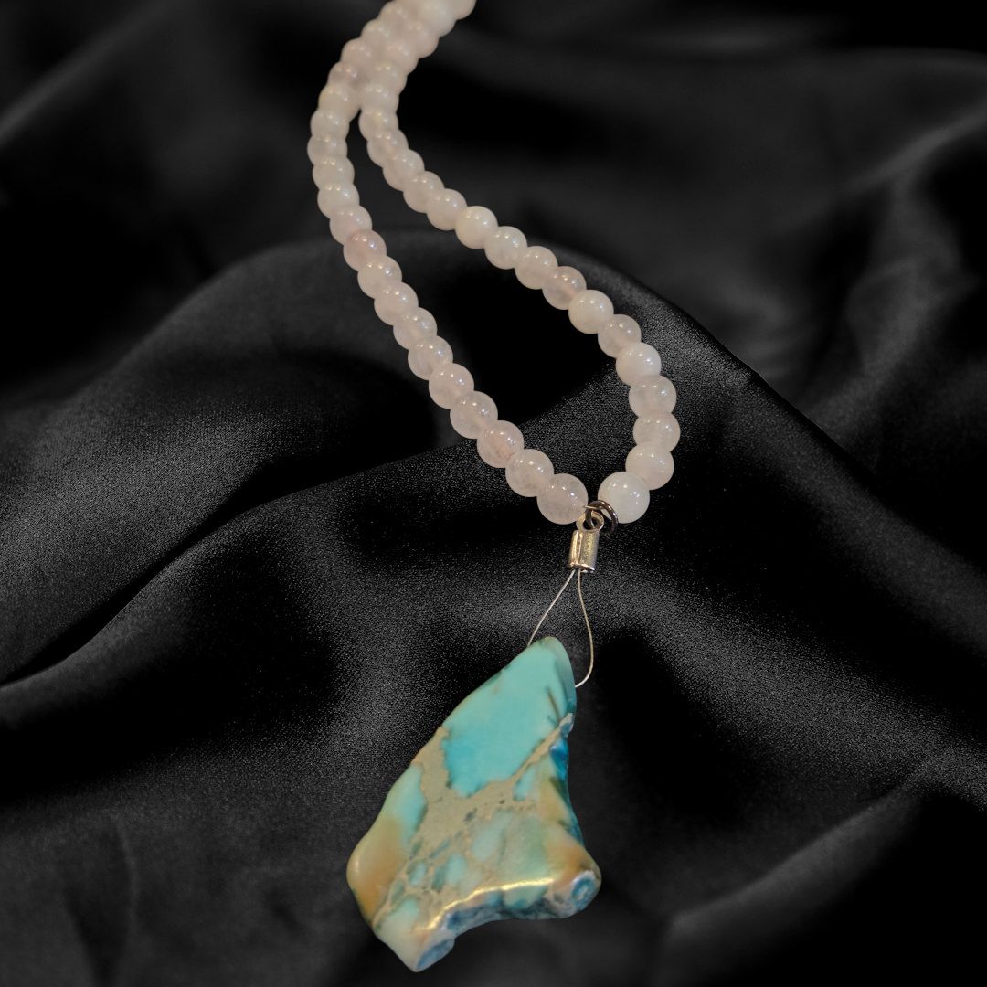 Duyssen Necklace Rose Quartz with Turquoise Pendent