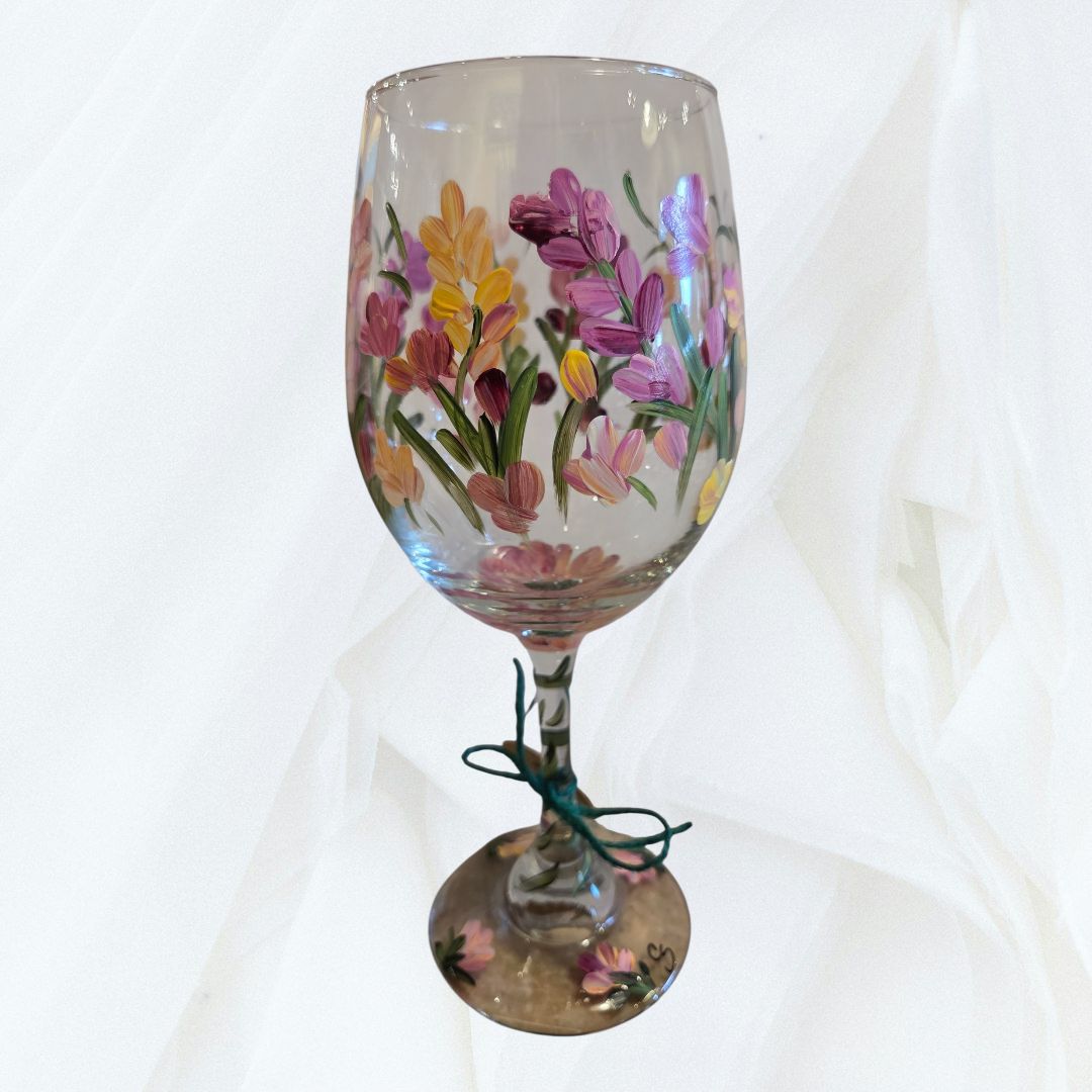 Snyder 20oz Sweet Peas Wine Glass #2