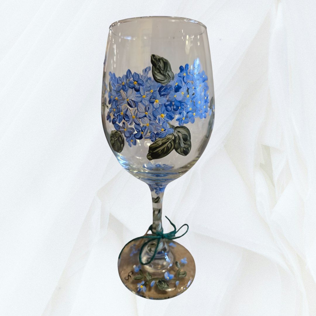 Snyder 20oz Blue Hydrangea Wine Glass #3