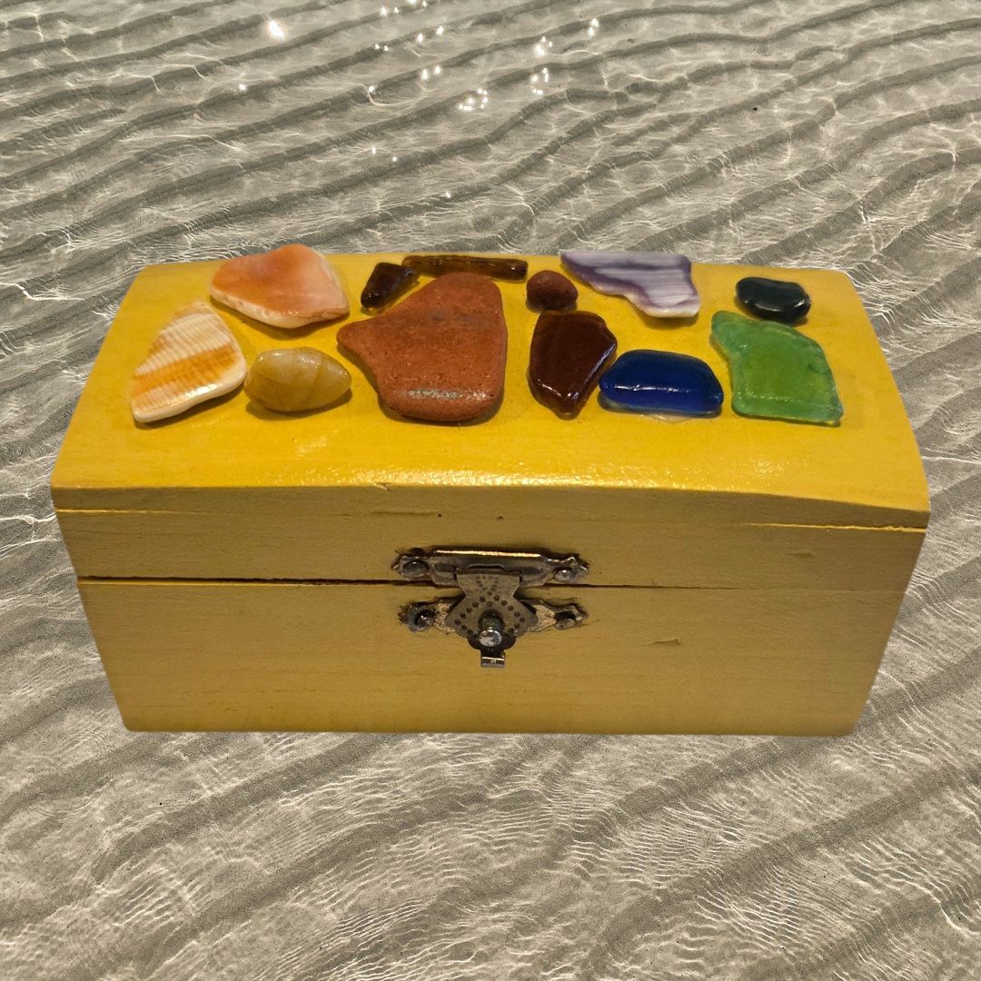 Vitale Small Yellow Box with Sea Glass