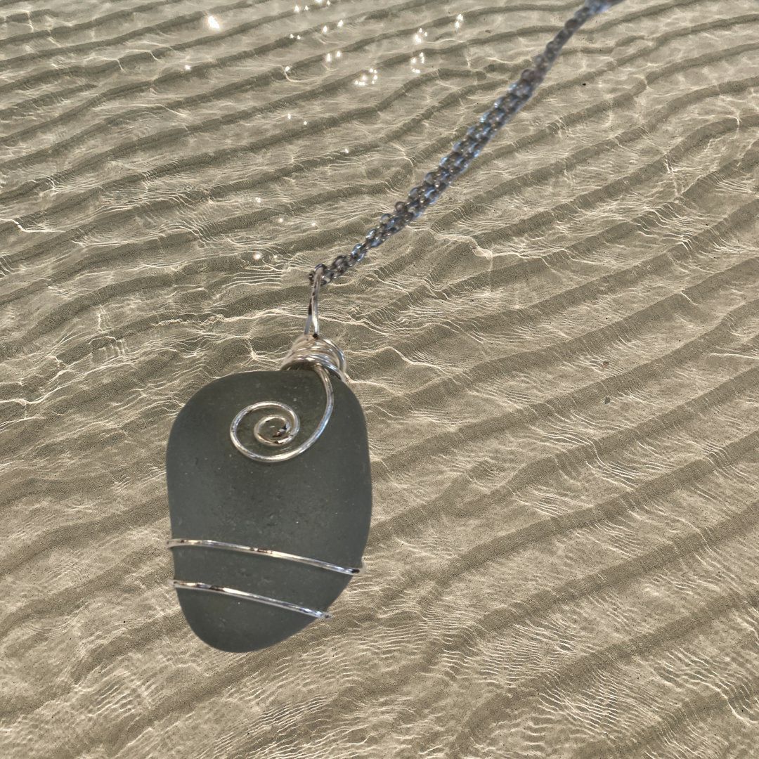 Vitale Hand Wrapped Sea Glass Pendant