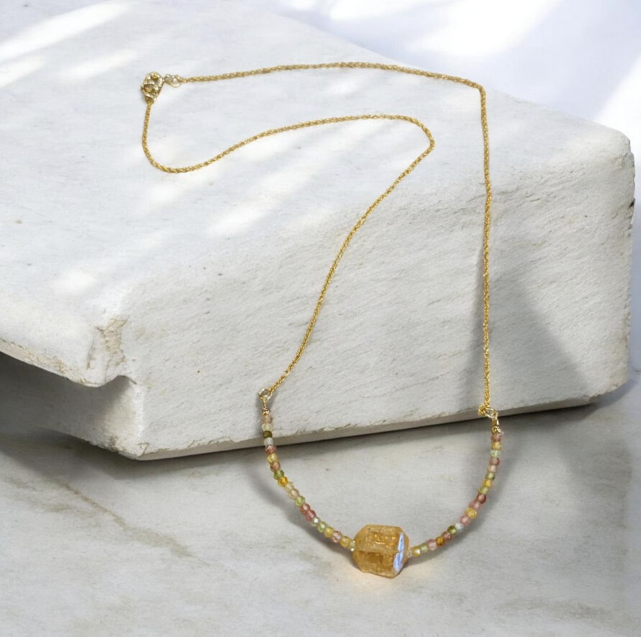 DT Necklace Watermelon Tourmaline with Imperial Topaz
