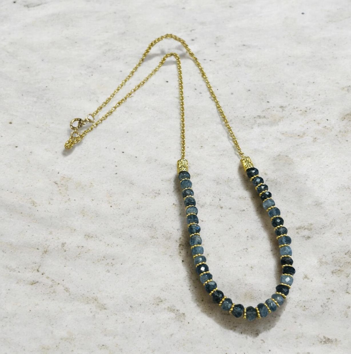 DT Necklace Moss Aquamarine with Gold Vermeil