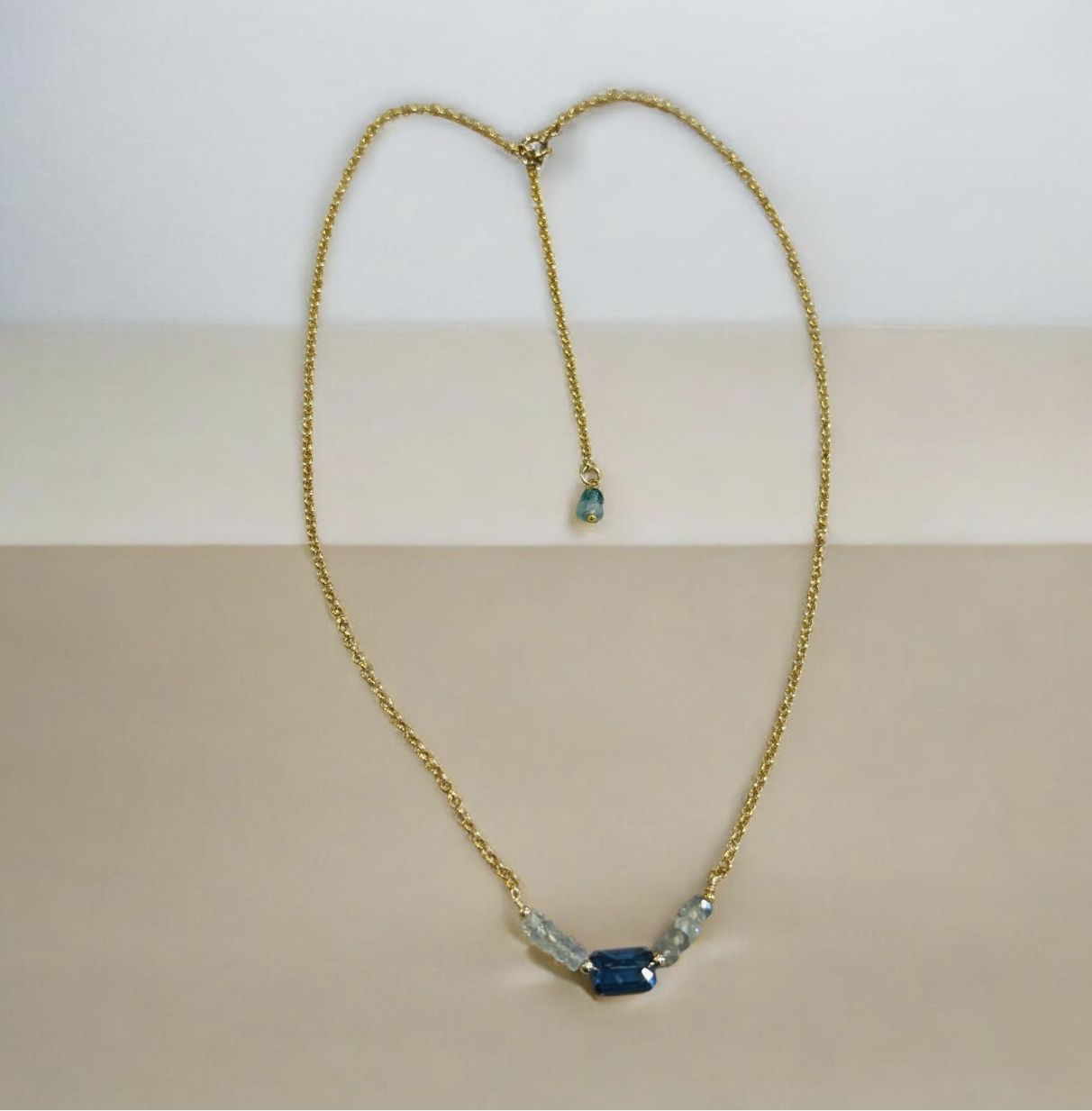 DT Necklace Kyanite with Moss Aquamarine