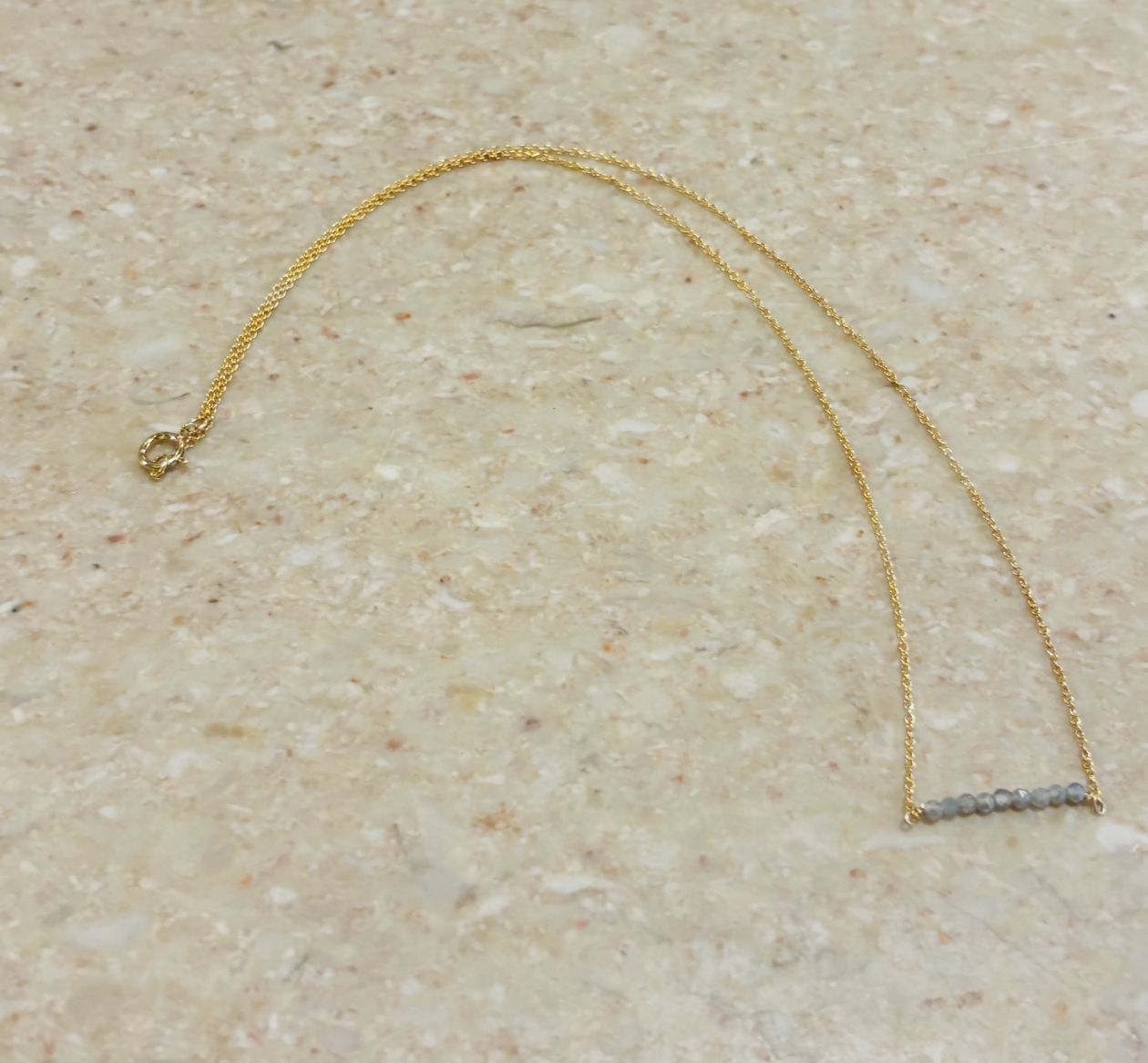 DT Necklace Grey Zircon Bar