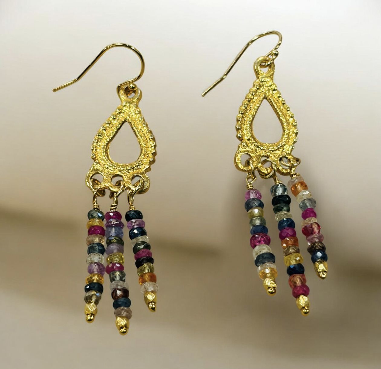 DT Earring Multicolored Sapphire Chandelier