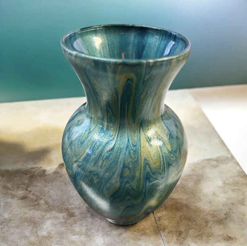 Stevenson 5" Blue and Gold Petite Vase