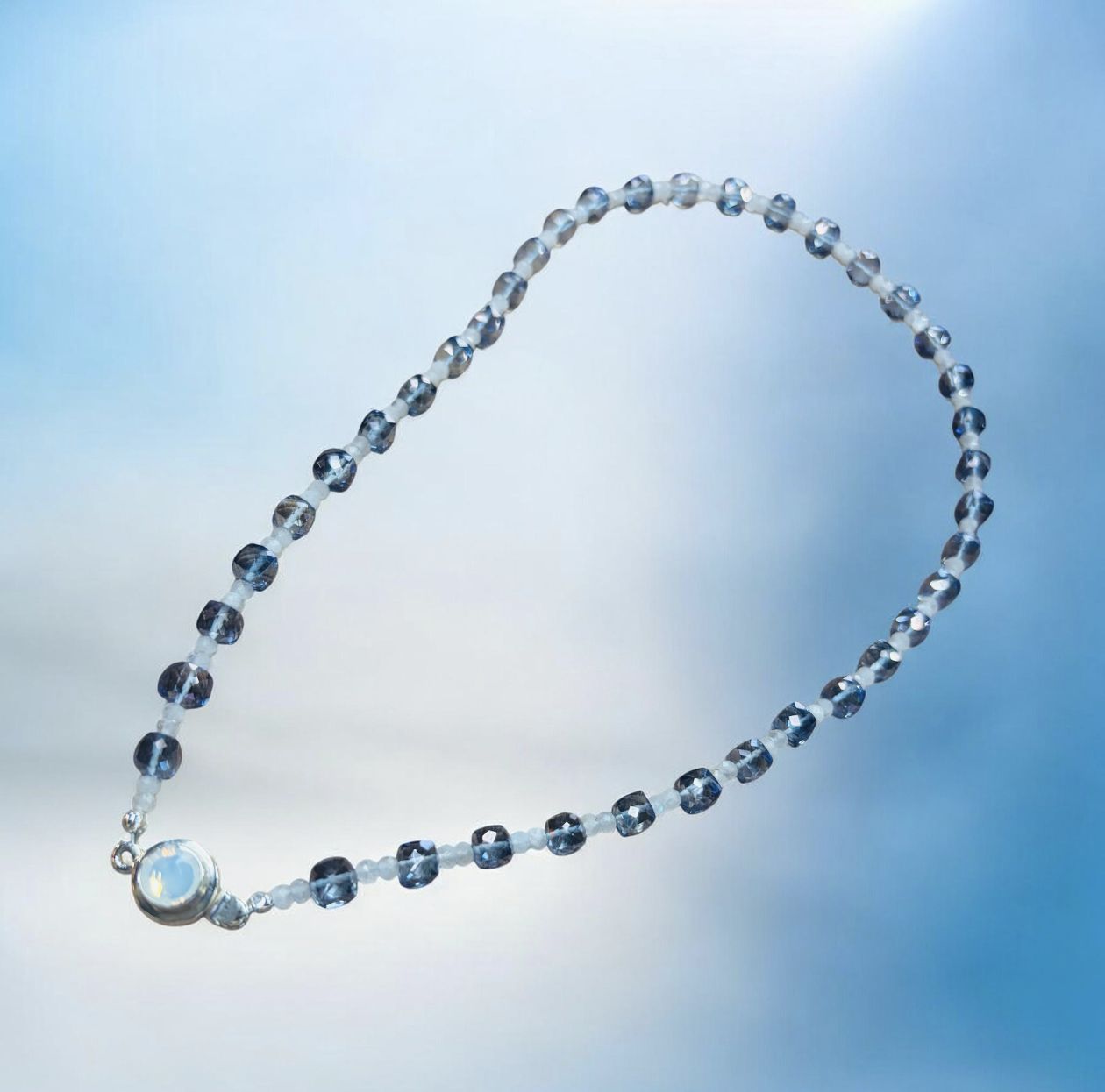 Whitney Necklace Blue Quartz and Moostone