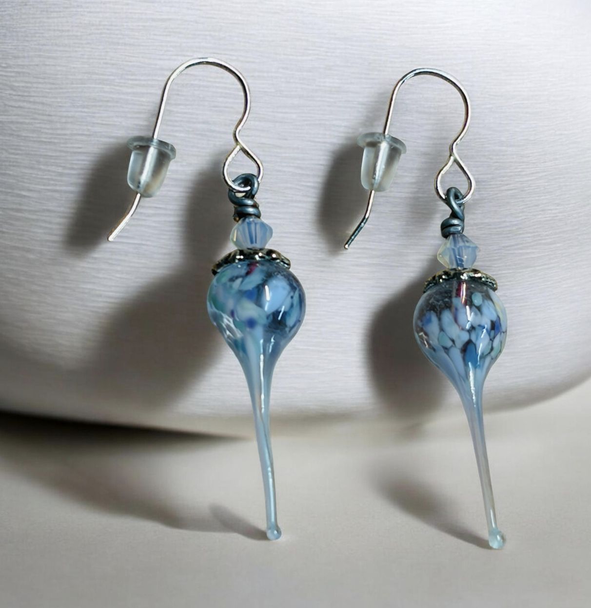Whitney Earring Lavender Lampwork Drops