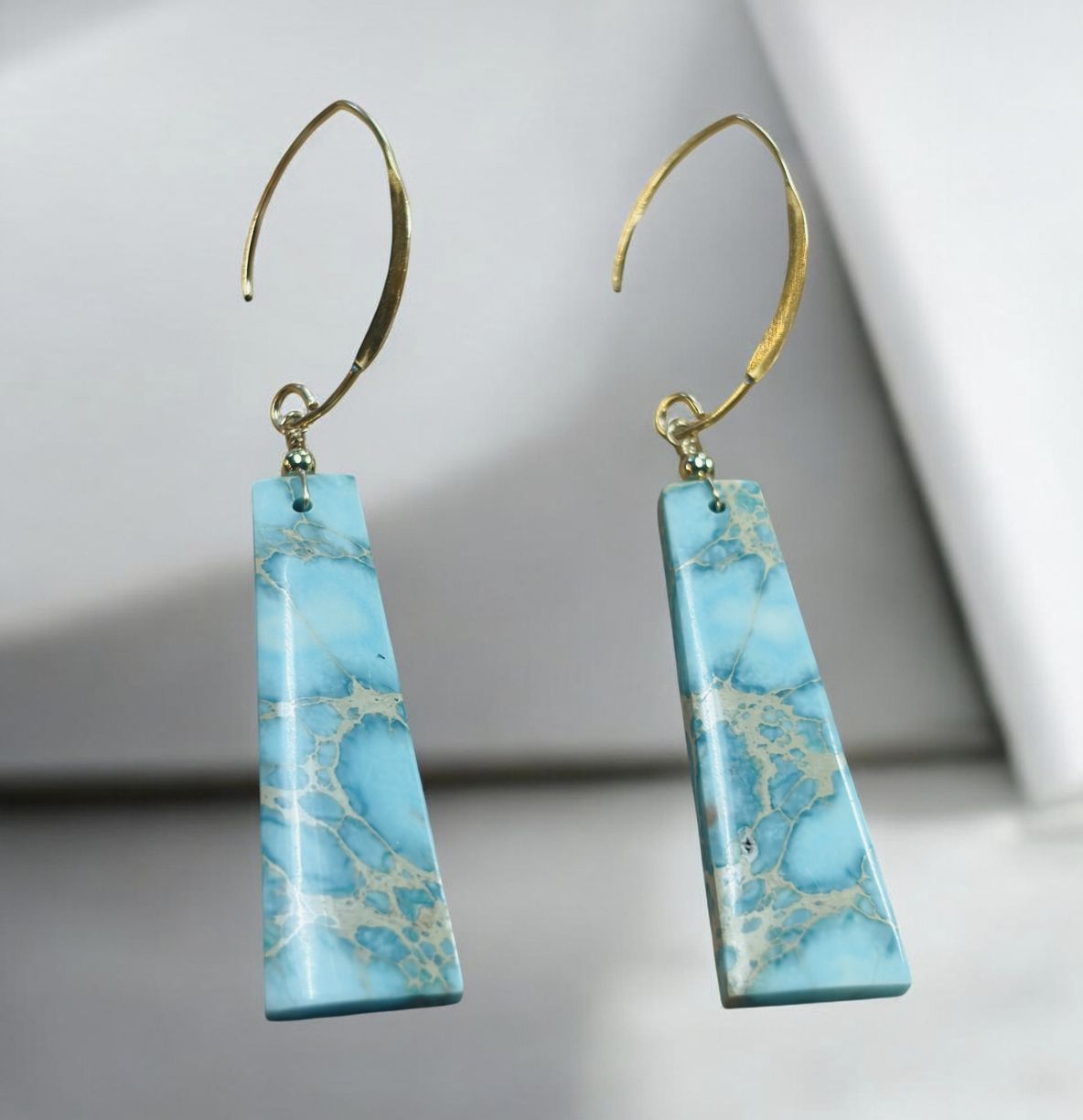 Estancia Earrings Sea Sediment Jasper Gold Filled