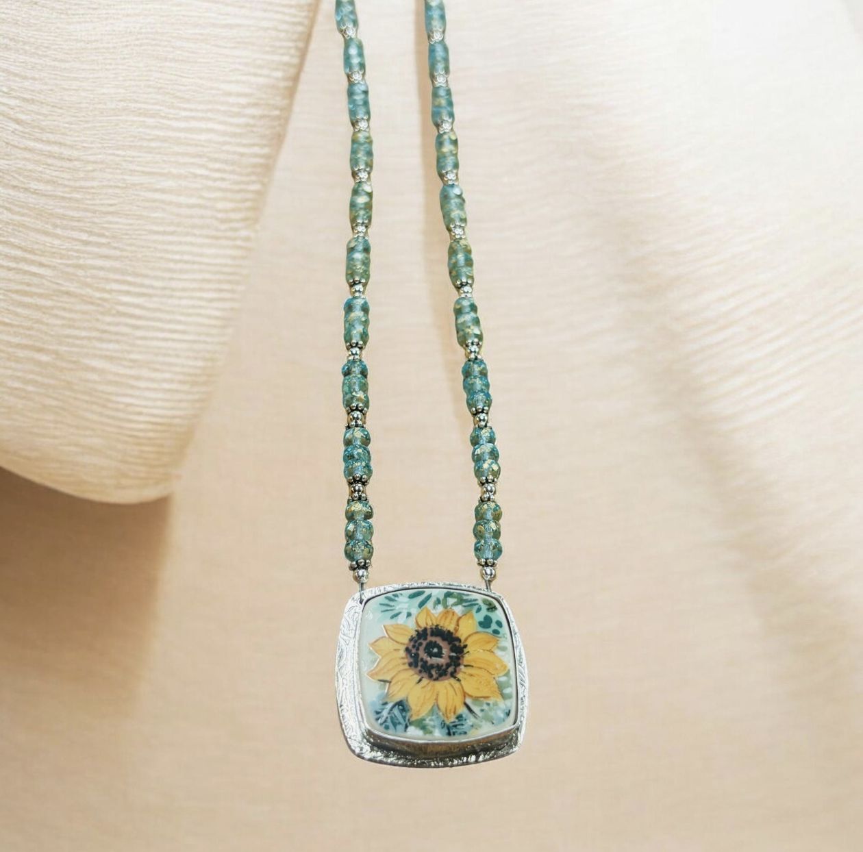 Estancia Necklace Broken China Sunflower