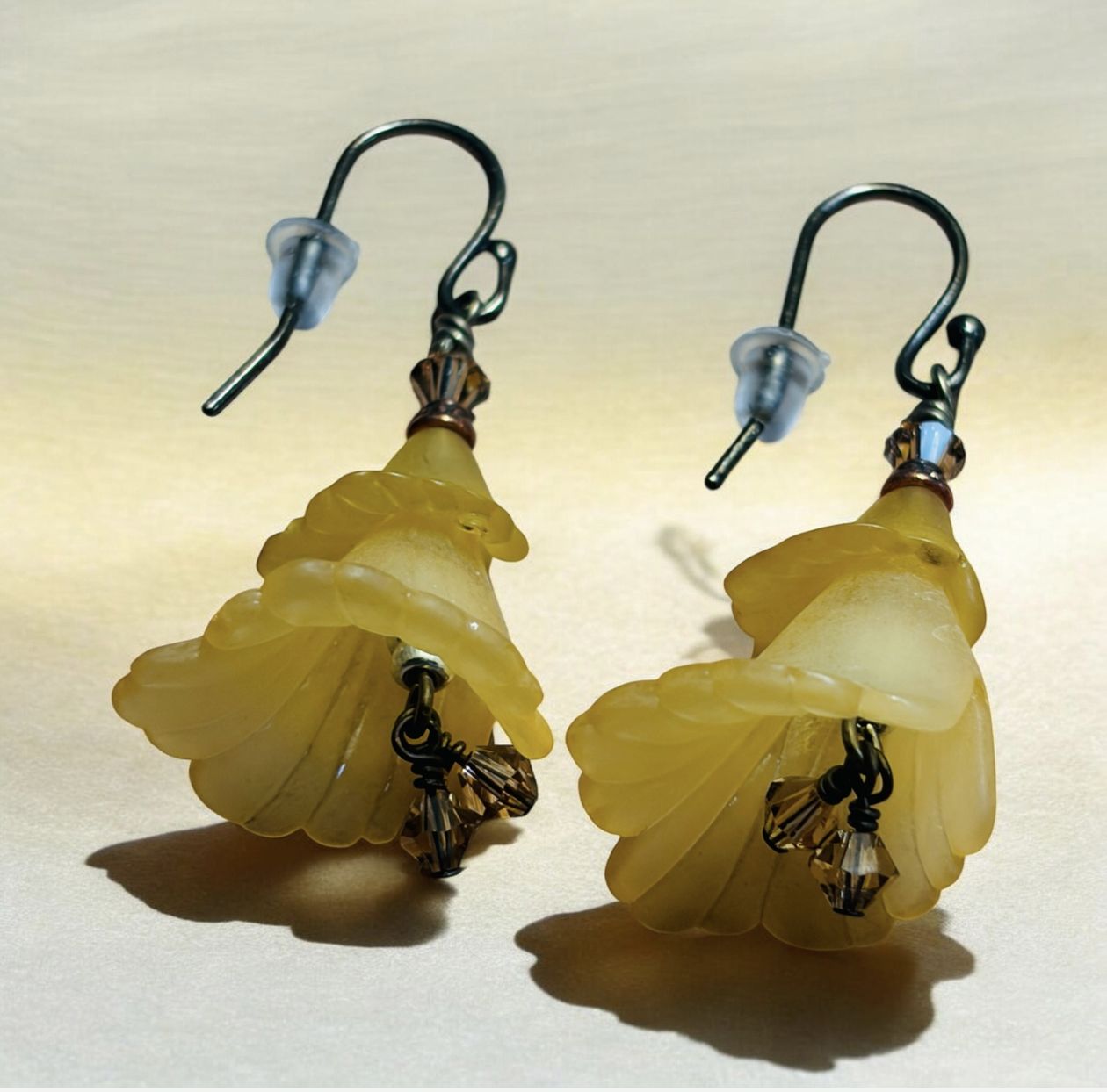 Whitney Earring Fringed Yellow "Calla Lilly" Acrylic