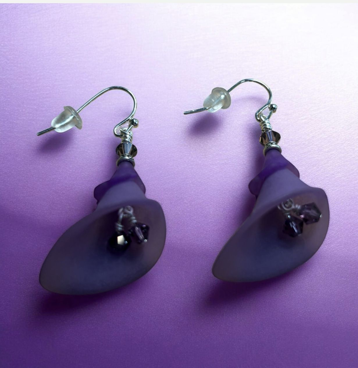 Whitney Earring Purple "Calla Lilly" Acrylic