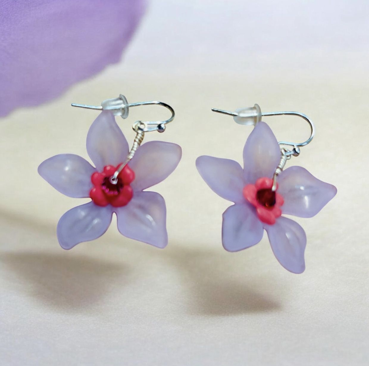 Whitney Earring Acrylic Pink Daffodil