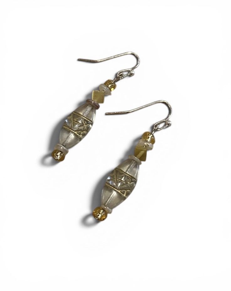 Nadeau Earring Clear and Yellow Czech Glass