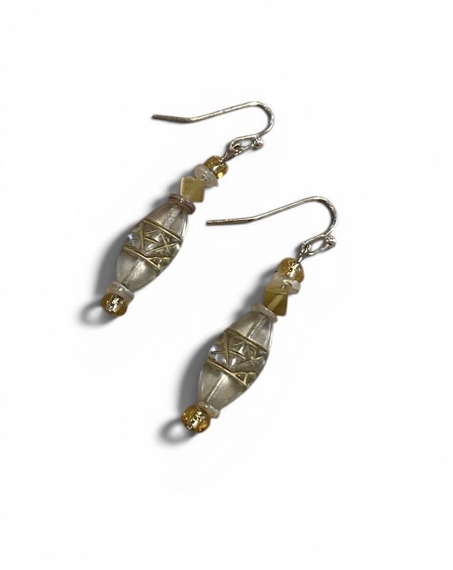 Nadeau Earring Clear and Yellow Czech Glass