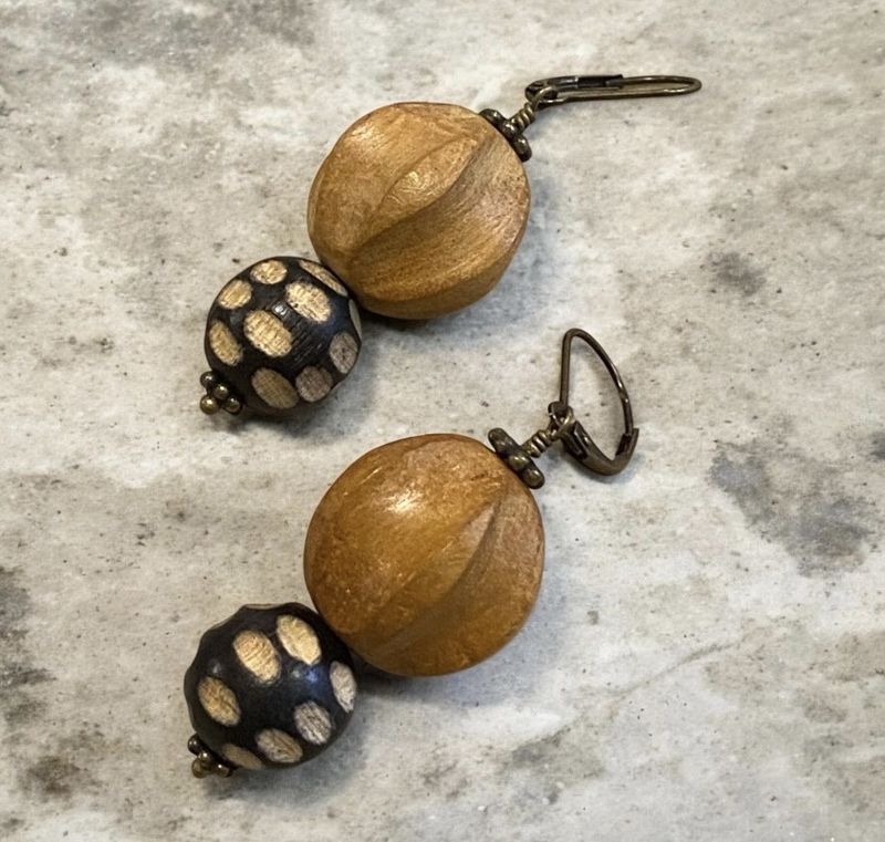 Nadeau Earring African Wood