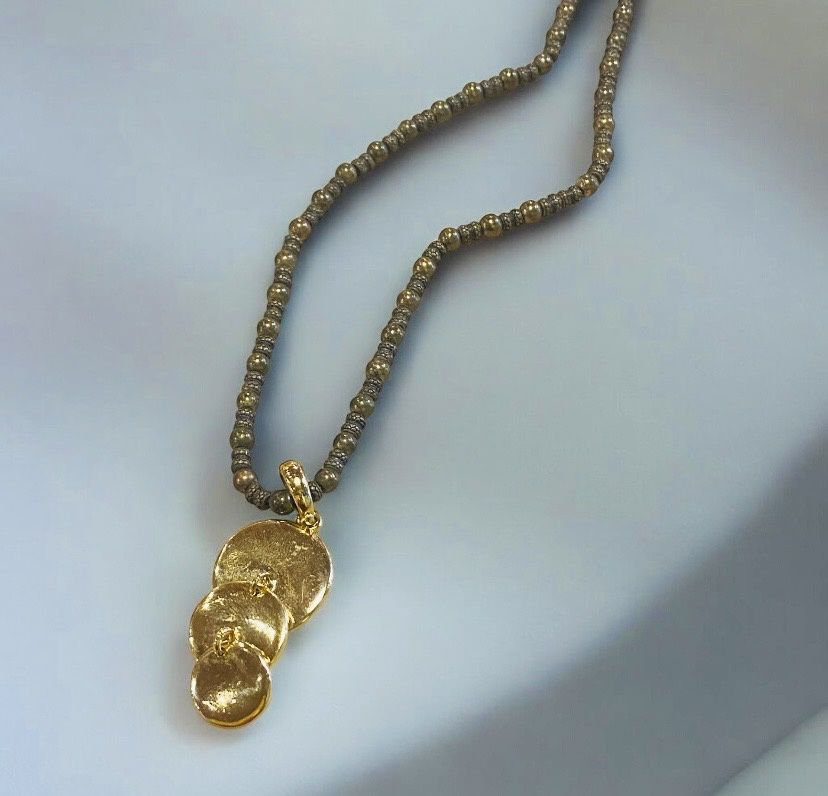Nadeau Necklace Pyrite with Gold Plated Pendent