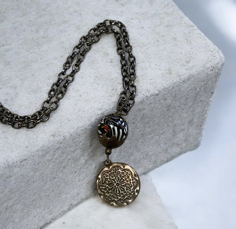 Nadeau Necklace African Glass on Chain