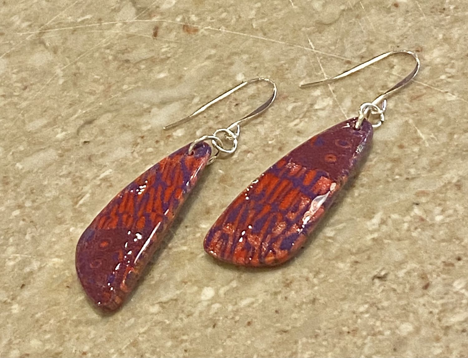 Most Earring Purple &amp; Red Shimmer Wings