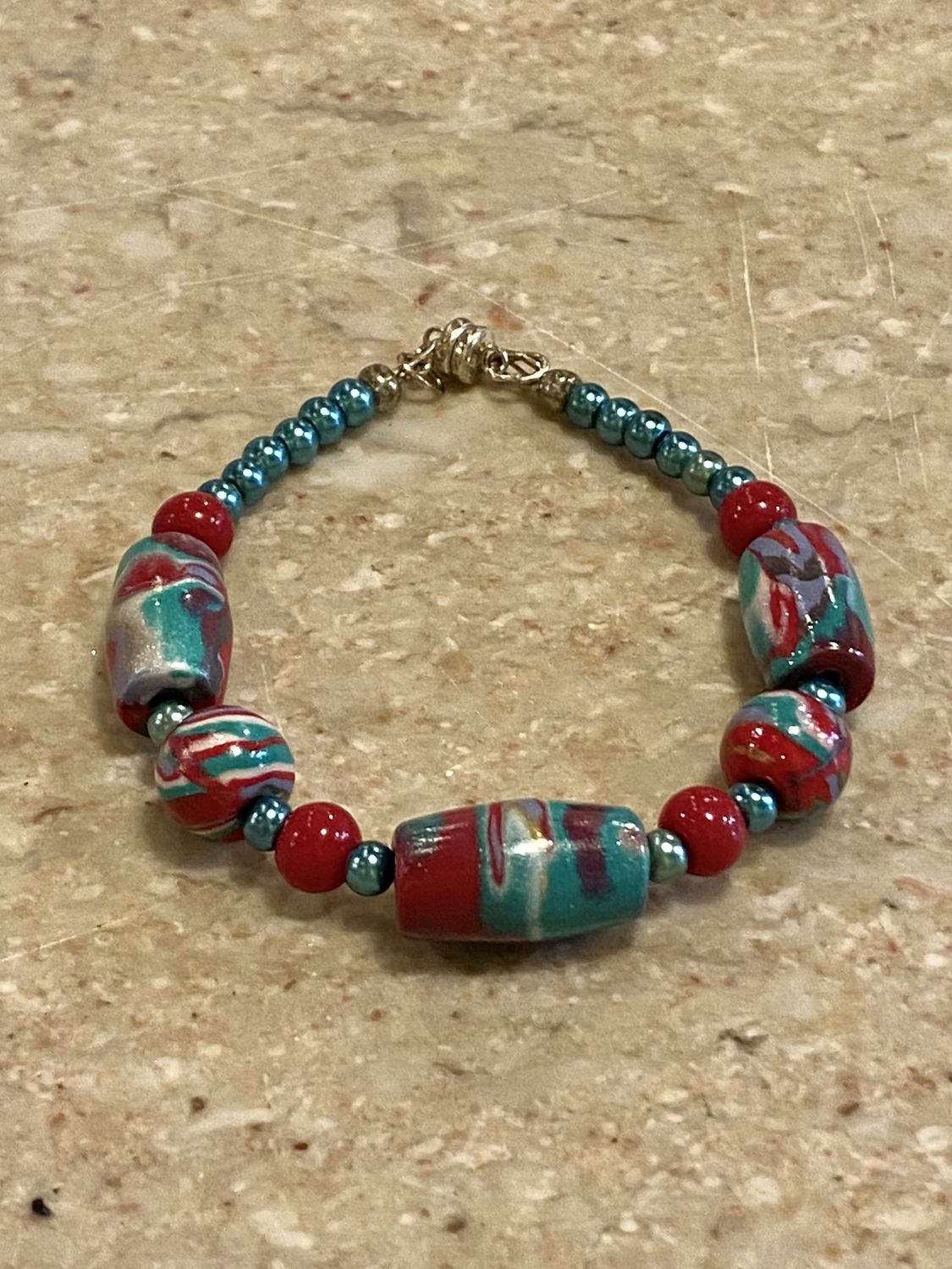 Most Bracelet Red &amp; Blue Beaded Magnetic