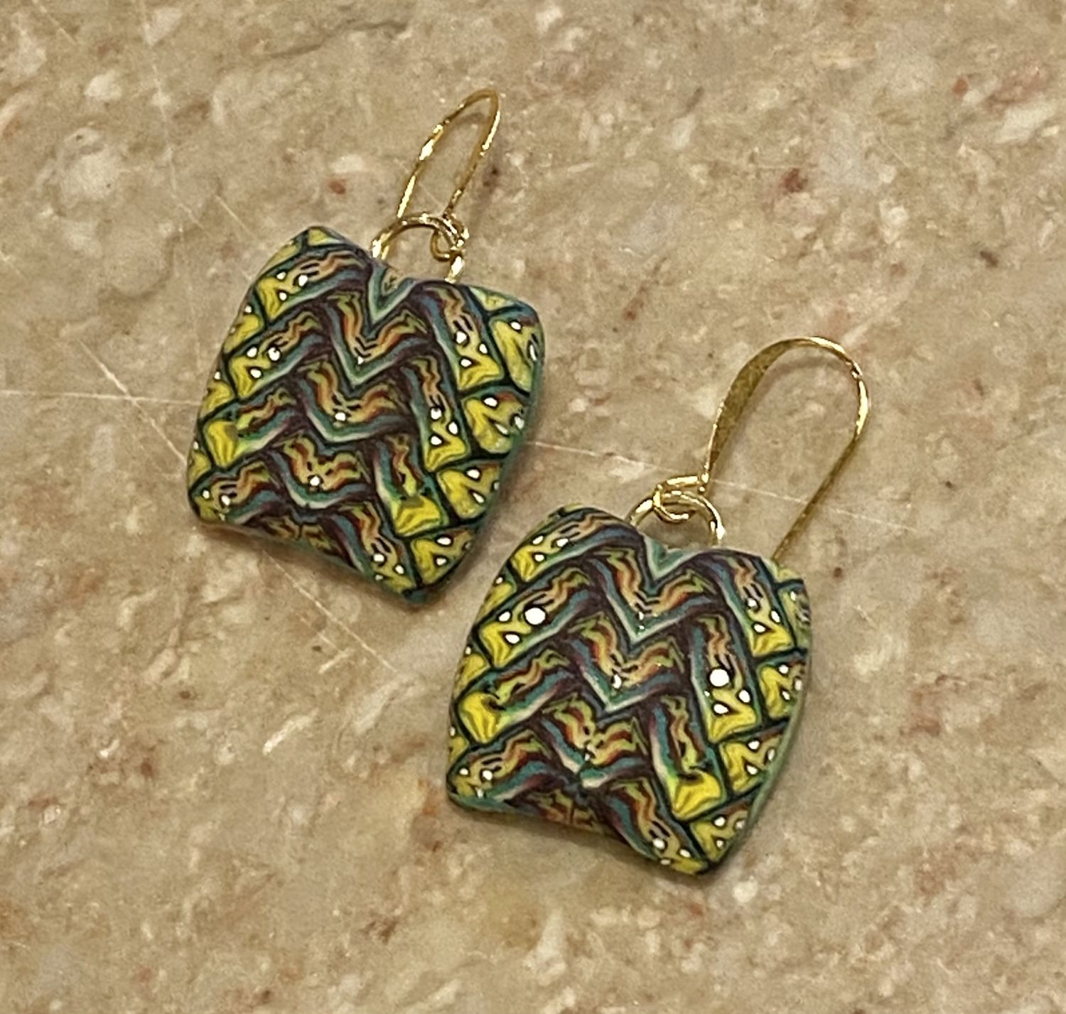 Most Earring Green Lizard Squares