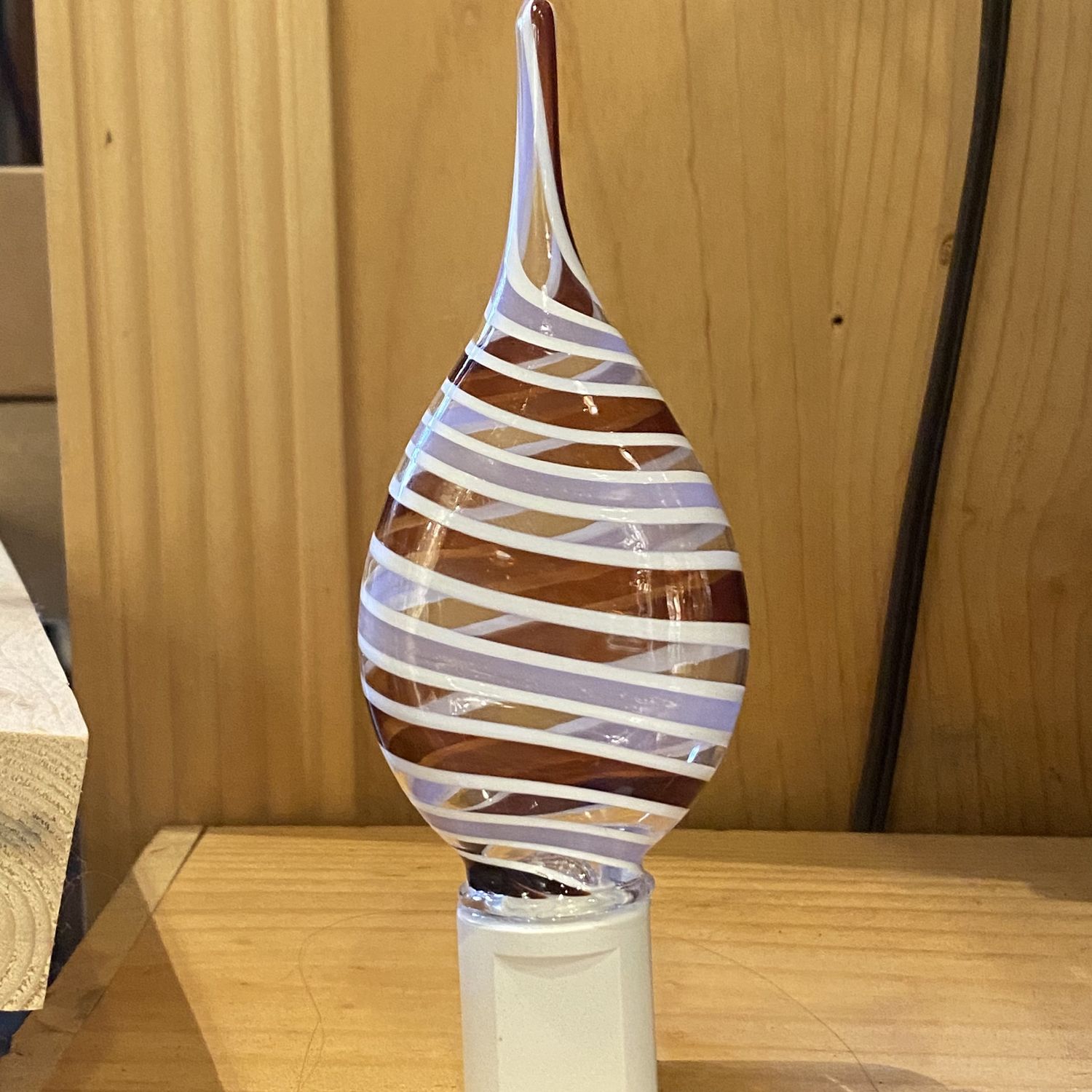 Probstein Glass Nightlight White/Lavender/Red Flat