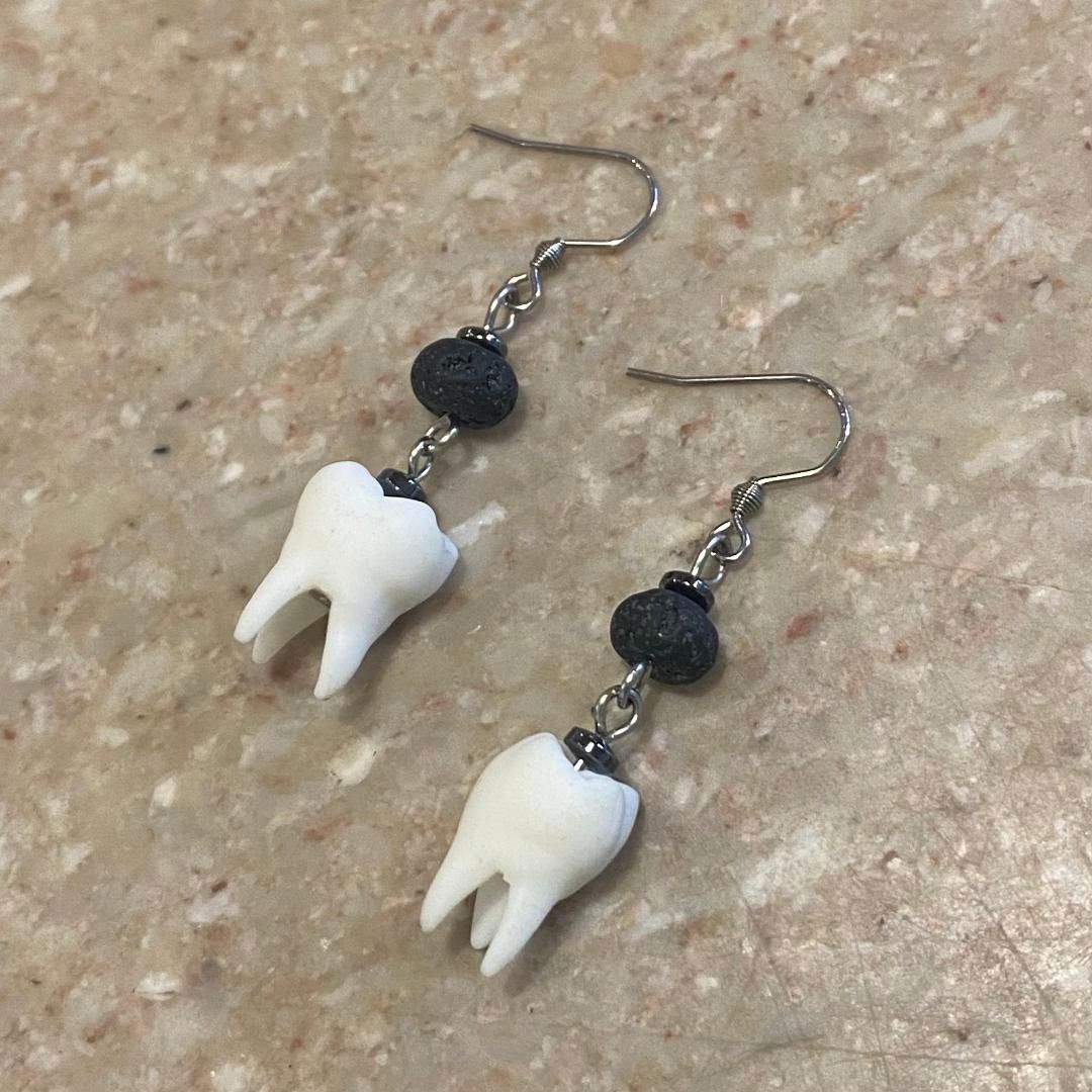 Ormsby Earring Lava Stone &amp; Teeth