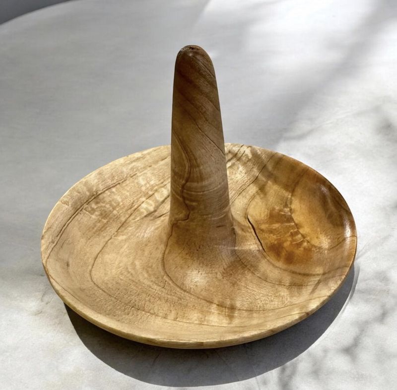 On The Edge Maple Wood Ring Holder