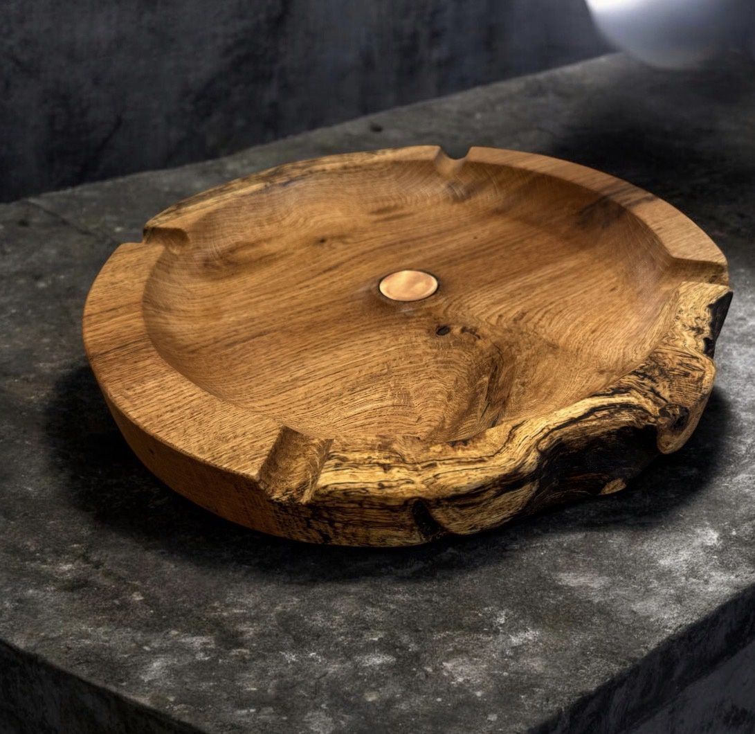 On The Edge Spalted Red Oak Large Live Edge Cigar Ashtray