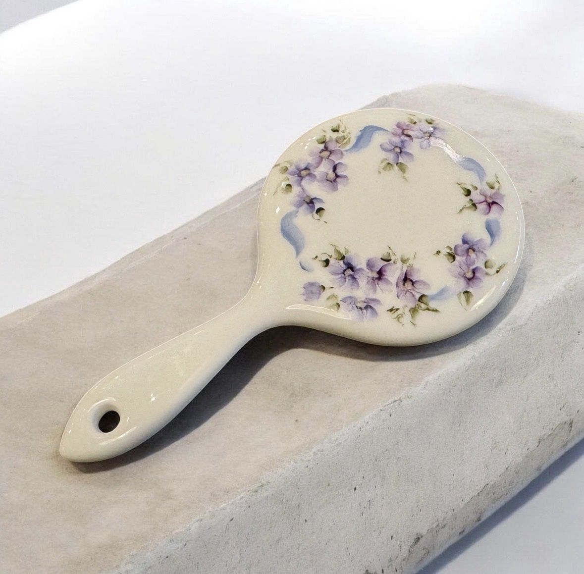 Ritz Porcelain Mirror w/ Violets