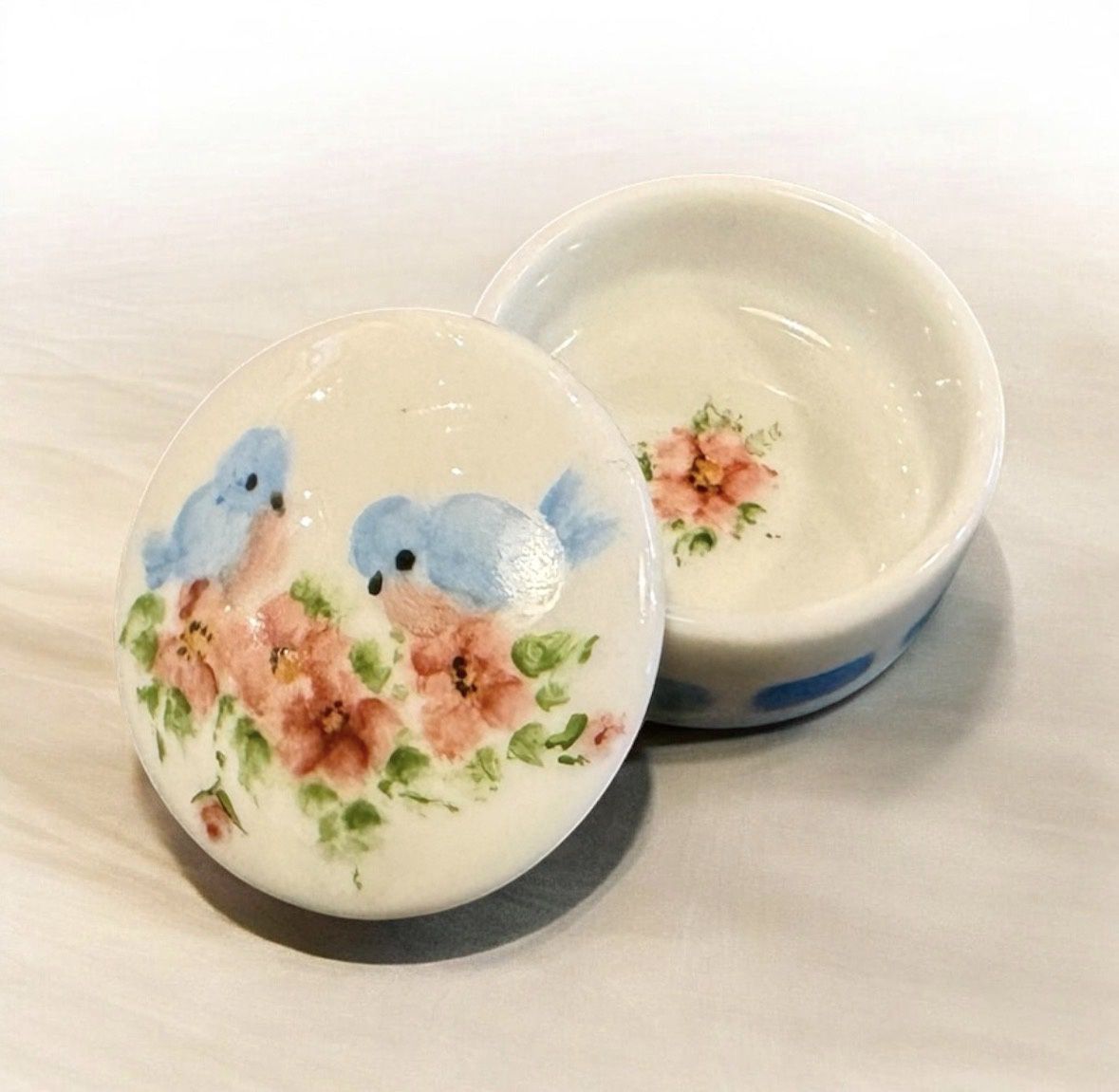 Ritz Porcelain Blue Bird Treasure Box