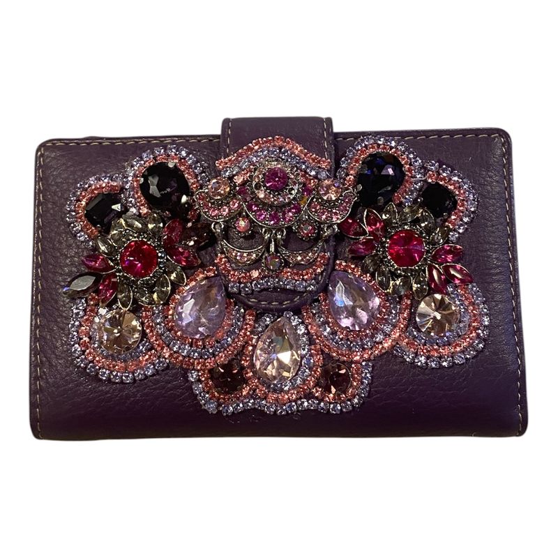 The Bling Lady Purple Leather Rhinestone Wallet