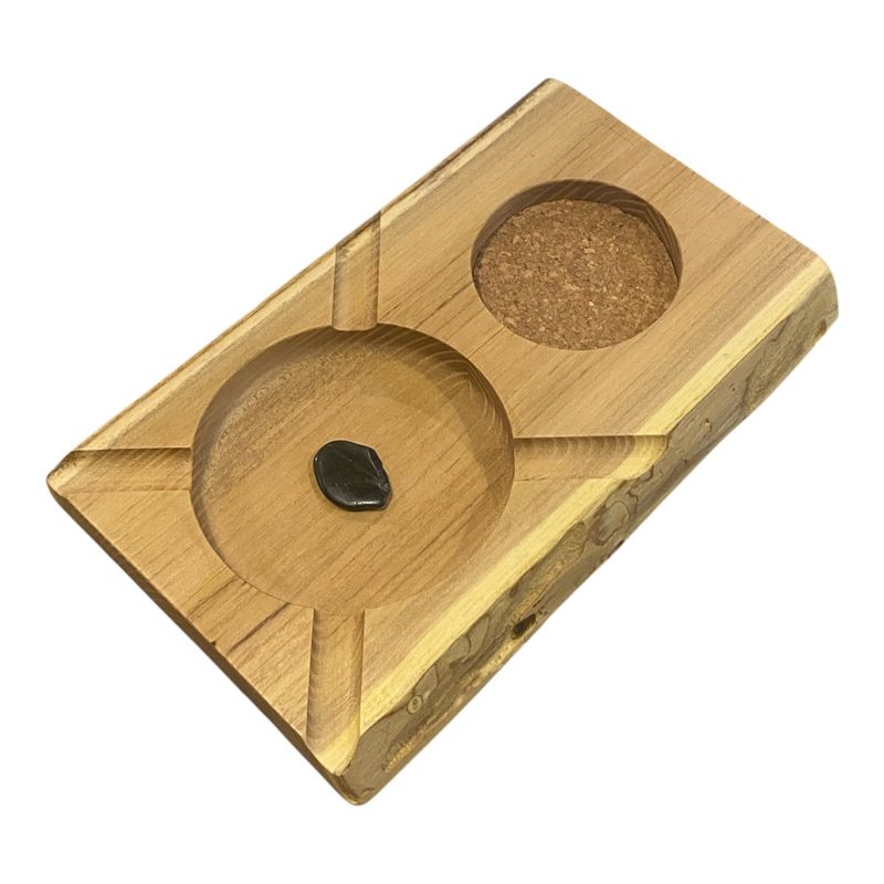 On The Edge Honey Locust Cigar Ashtray w/ Coaster
