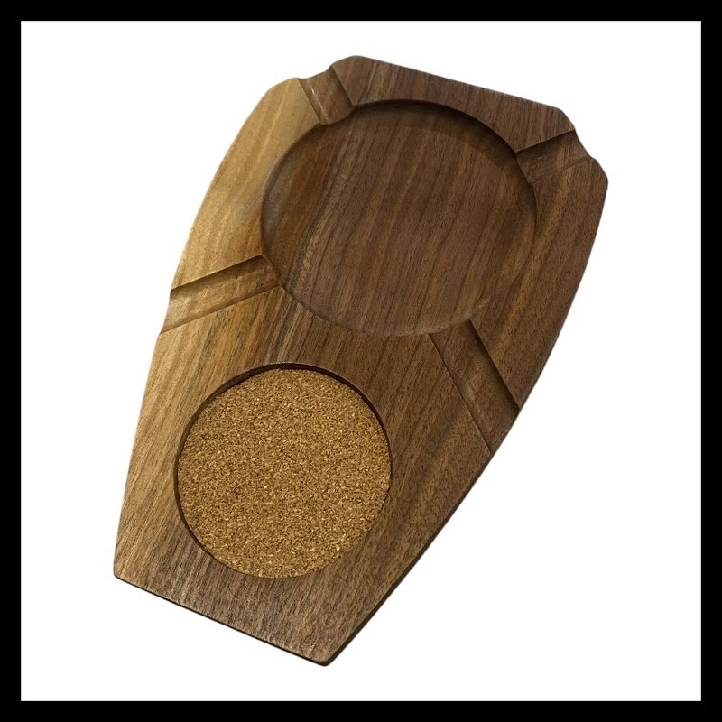 On The Edge Cigar Ashtray w/ Coaster Black Walnut