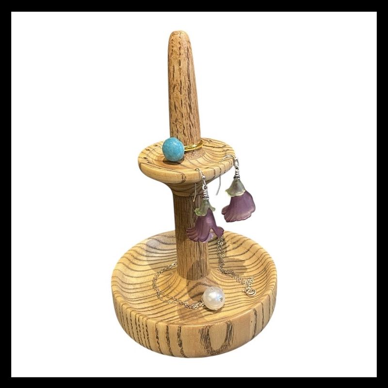 On The Edge 2 Tier White Ash Jewelry Stand