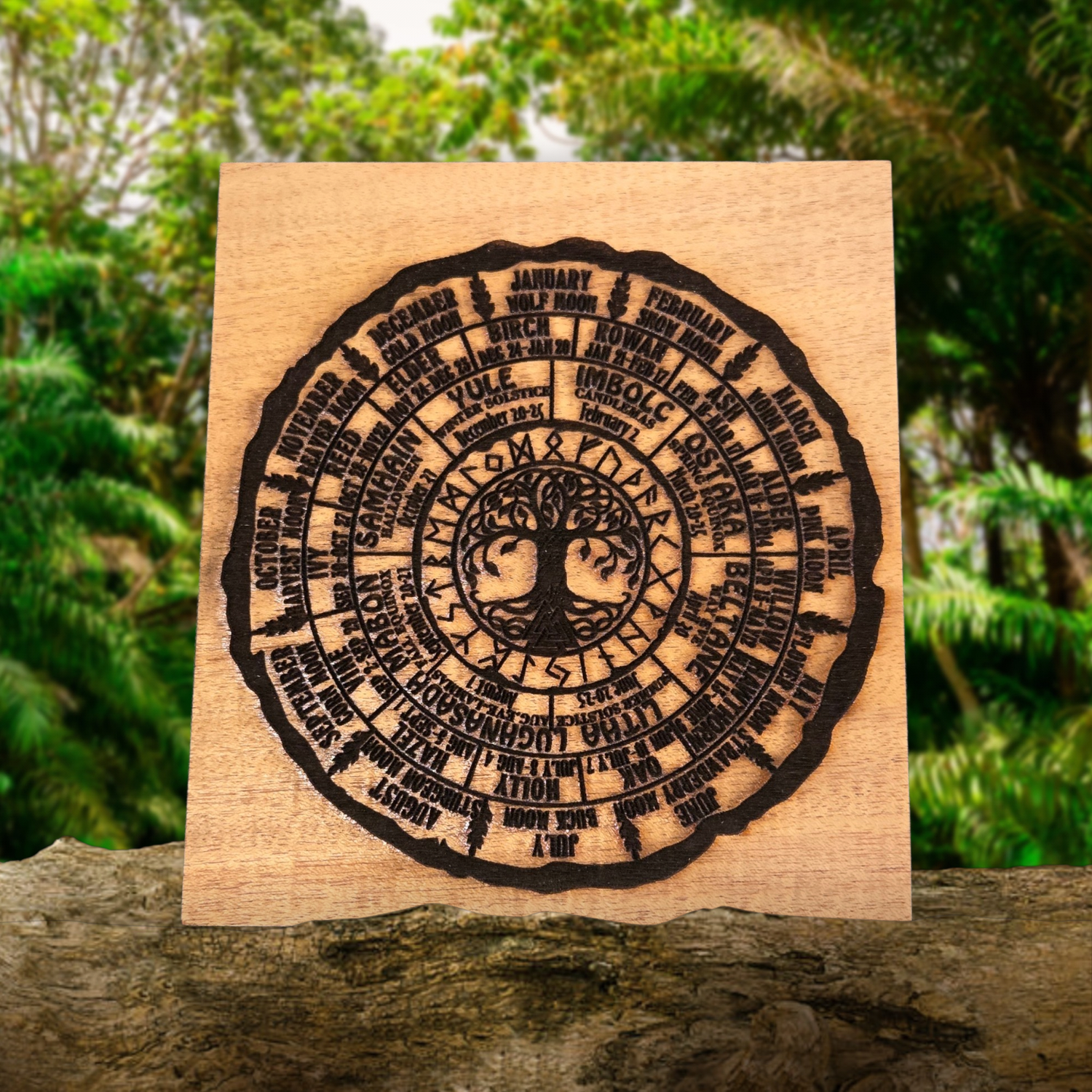 Francis Small Celtic Calendar on Mahogany