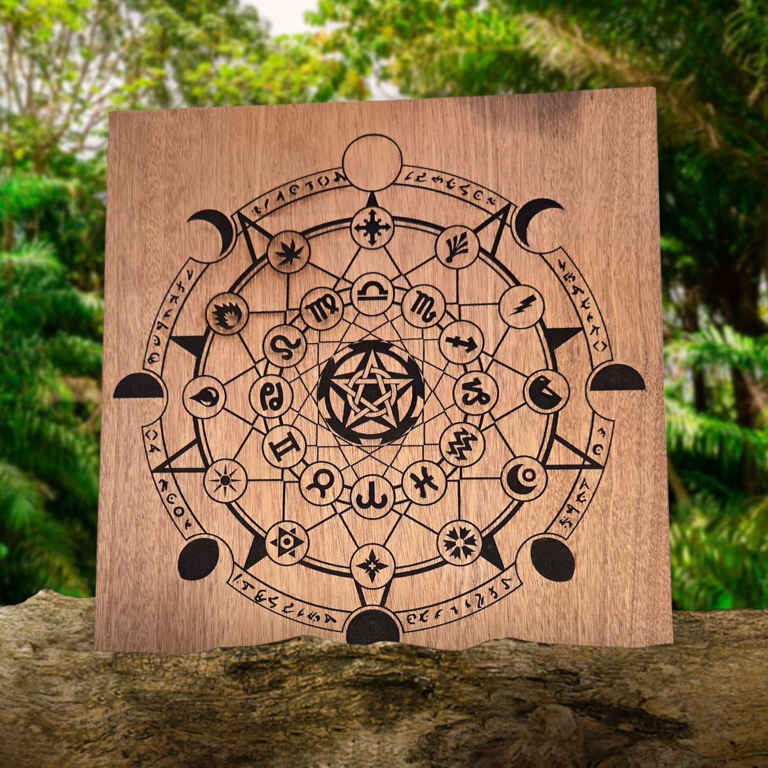 Francis Astrology Crystal Grid on Maghogany