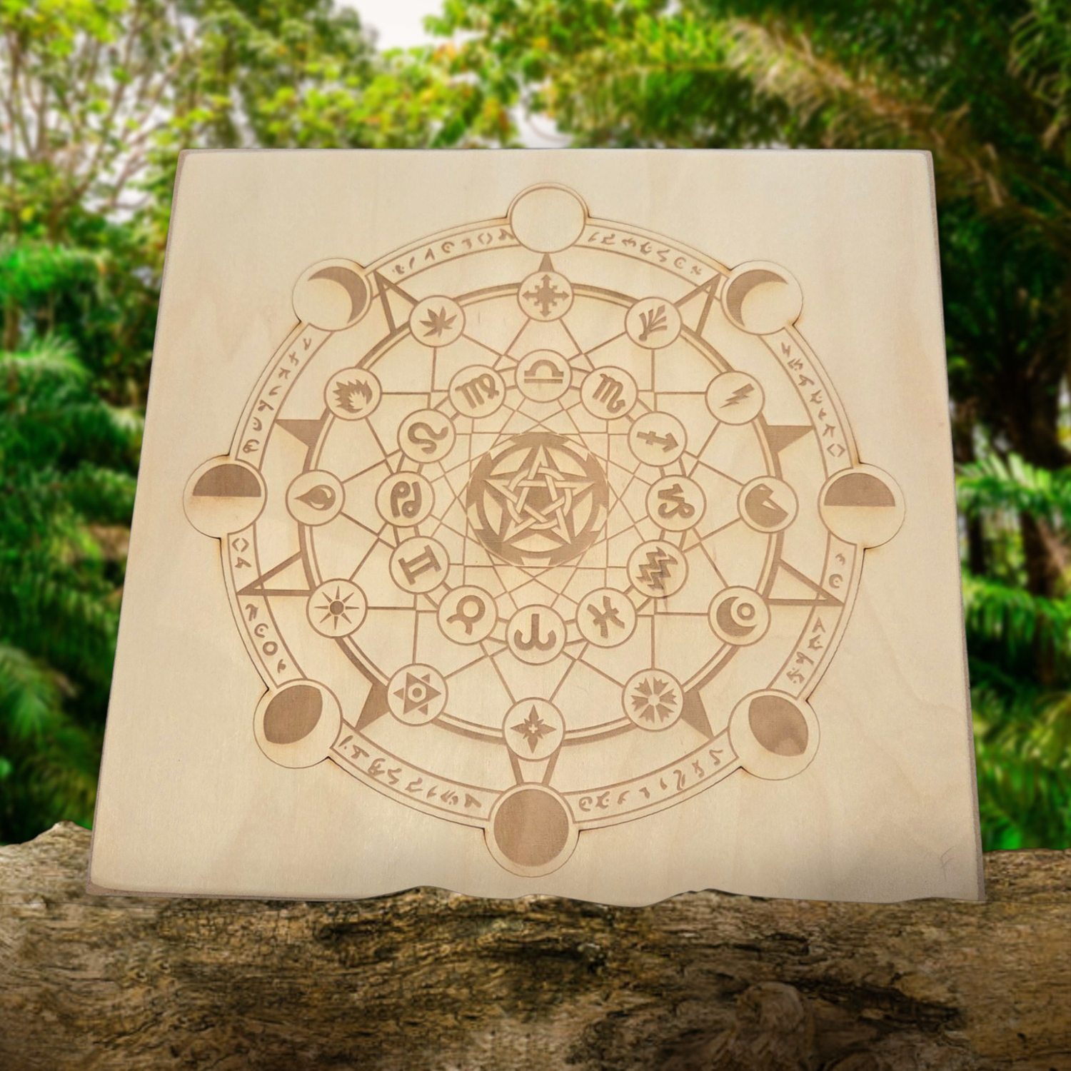 Francis Small Astrology Crystal Grid on Birch Ply